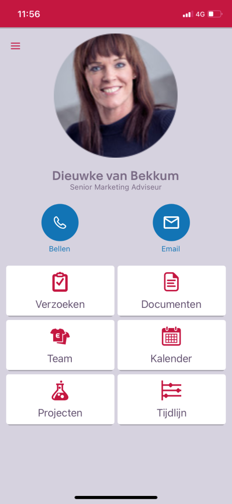 Exact HRM screenshot van de app