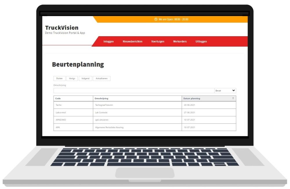 De magazijnmoducle van truckvision maakt plannen eenvoudiger
